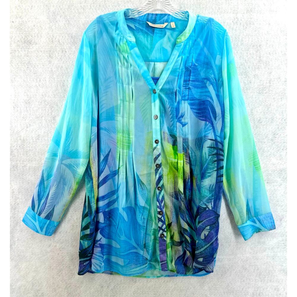 Soft Surroundings Size Large Button Down Top Cami… - image 2